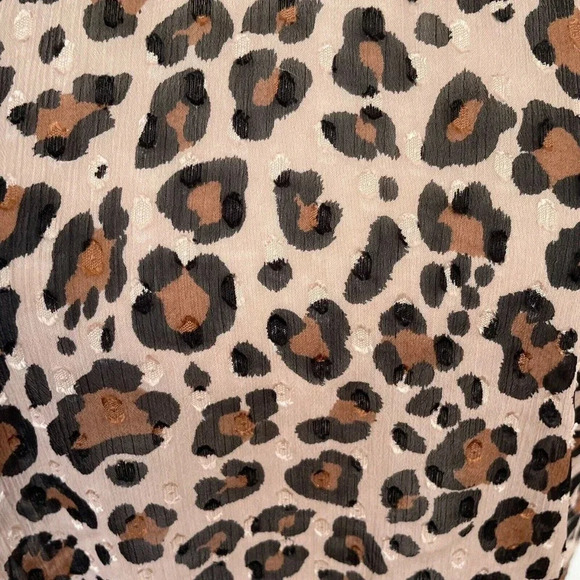 A New Day Womens Leopard Print Top Plus Size XXL Sheer Neutral Animal Print Boho - Picture 3 of 12
